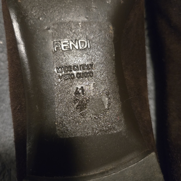 Fendi Women's Dark Brown Suede Loafers - Picture 8 of 8